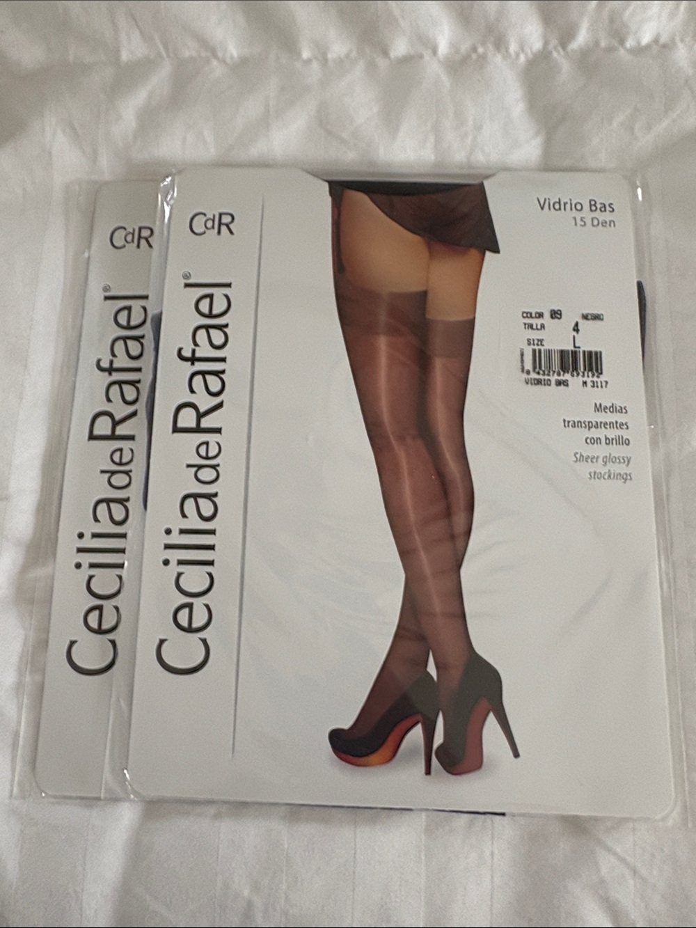 Cecilia de Rafael - 2 items of Sheer Glossy Stockings to wear with garter belt